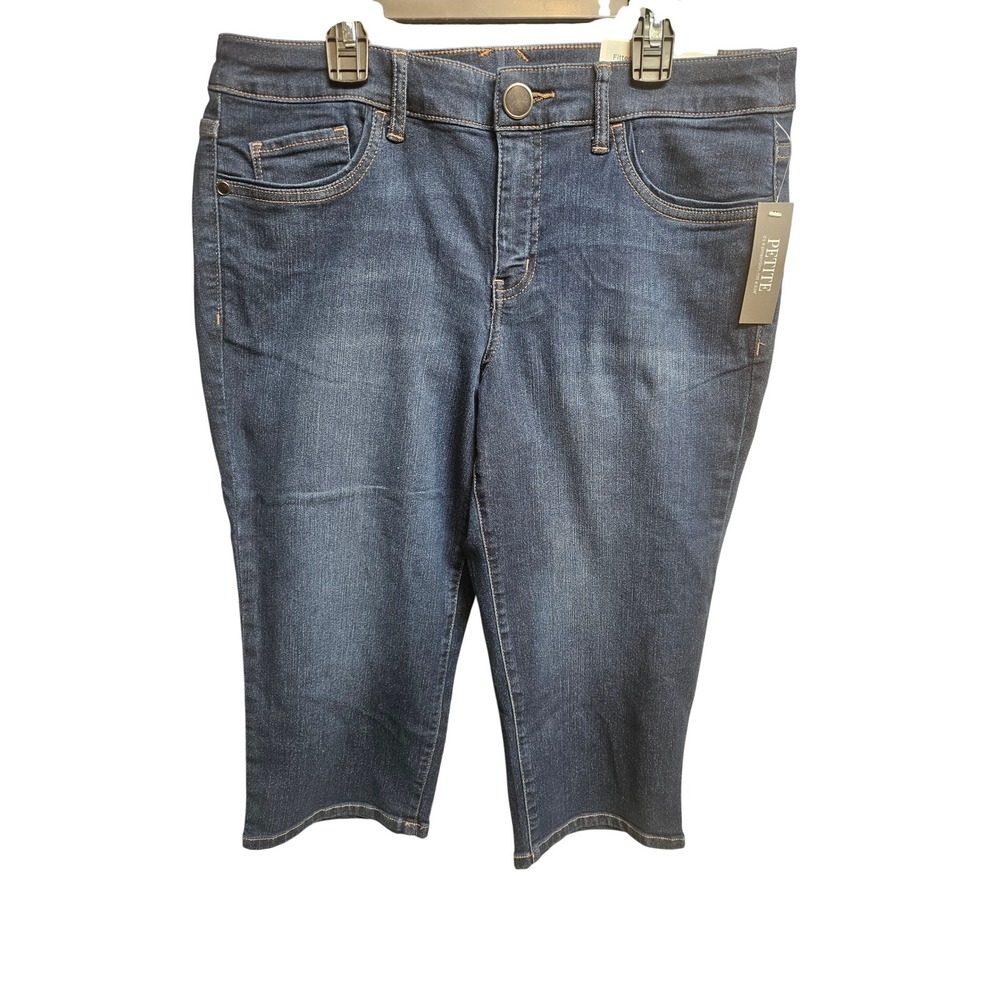 Christopher & Banks The Perfect Jean Dark Wash Denim Capris 10P Petite NEW